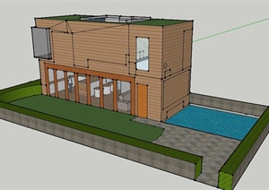 某二层小住宅居住建筑设计SU(草图大师)模型