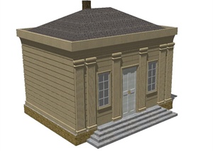 某欧式居住小屋建筑设计SU(草图大师)模型