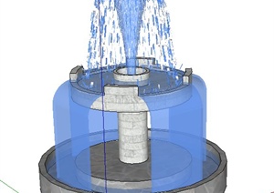 某喷泉跌水景观设计SU(草图大师)模型