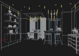 某客餐厅、厨房、卧室、书房室内设计3DMAX模型