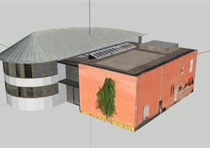 某植物园游客服务中心建筑设计SU(草图大师)模型