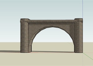某拱形门楼设计SU(草图大师)模型
