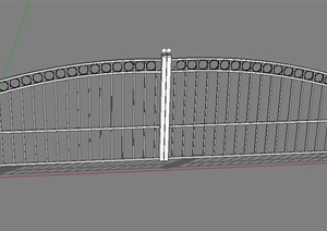 多个栏杆围墙设计SU(草图大师)模型