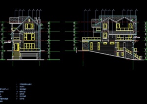 某地三层带地下室别墅建筑设计初步方案图