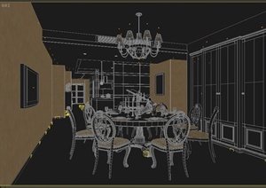 某现代简约风格餐厅装潢设计3DMAX模型