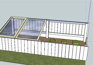 某一家庭花园阳光房设计SU(草图大师)模型