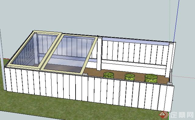 某一家庭花园阳光房设计SU模型(1)