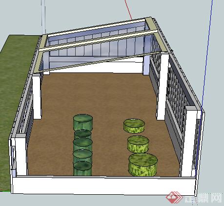 某一家庭花园阳光房设计SU模型(2)