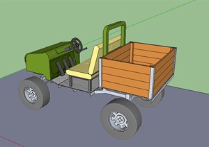 某室外小卡车设计SU(草图大师)模型素材