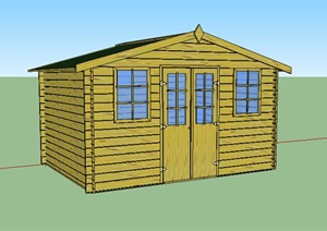 某单层小木屋居住建筑设计SU(草图大师)模型