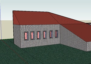 某室外特色居住建筑SU(草图大师)模型素材