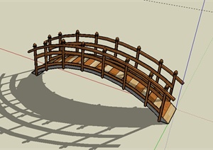 某室外木质园桥设计SU(草图大师)模型参考