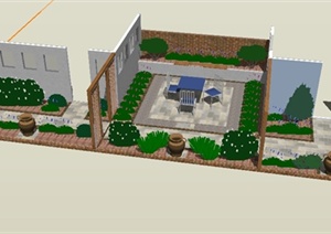 某现代休闲花园景观设计SU(草图大师)模型