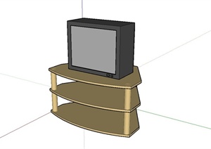 多个电视机、电视机橱柜设计SU(草图大师)模型