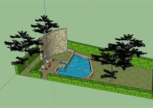 某欧式庭院花园景观规划设计SU(草图大师)模型