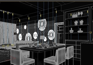 某现代简约风格餐厅装饰设计3DMAX模型