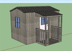 某户外花园小屋建筑设计SU(草图大师)模型
