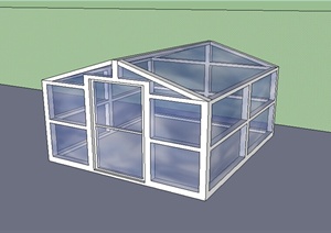 某室外玻璃储藏室设计SU(草图大师)模型