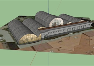 某温室大棚建筑设计SU(草图大师)模型