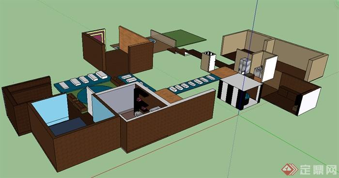 某室内设计空间布置SU模型(2)