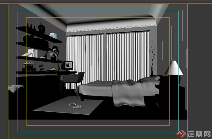 某室内卧室空间设计3D模型素材(1)