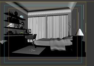 某室内卧室空间设计3D模型素材