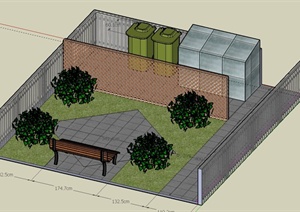 某小庭院景观设计SU(草图大师)模型（2）