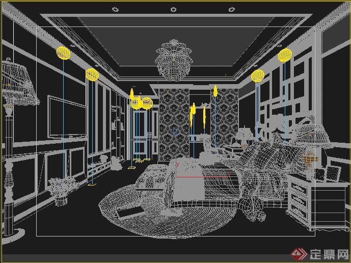 某住宅卧室以及卫生间室内设计3DMAX模型(1)