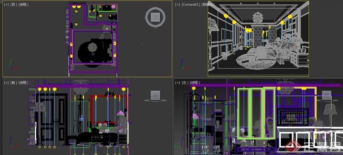 某住宅卧室以及卫生间室内设计3DMAX模型(2)