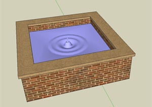 某方形砖砌水池设计SU(草图大师)模型