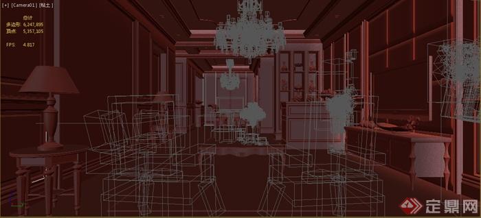 某现代住宅空间客厅、餐厅装修设计3DMAX模型1