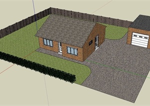 某庭院住宅建筑设计SU(草图大师)模型