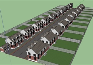 某联排住宅区建筑设计SU(草图大师)模型