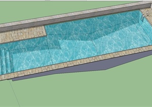 某泳池景观设计SU(草图大师)模型1