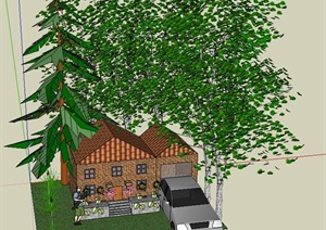 某小型双层住宅楼建筑设计SU(草图大师)模型