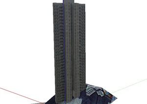 某室外超高层居住建筑设计SU(草图大师)模型