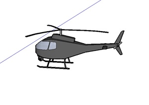 某室外交通工具直升机设计SU(草图大师)模型