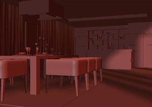 某现代简约式住宅建筑餐厅装饰3DMAX模型