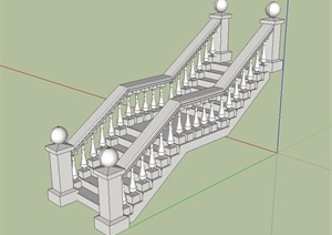 某建筑楼梯设计SU(草图大师)模型