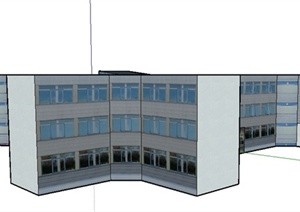 某现代风格学校教学楼建筑设计SU(草图大师)模型