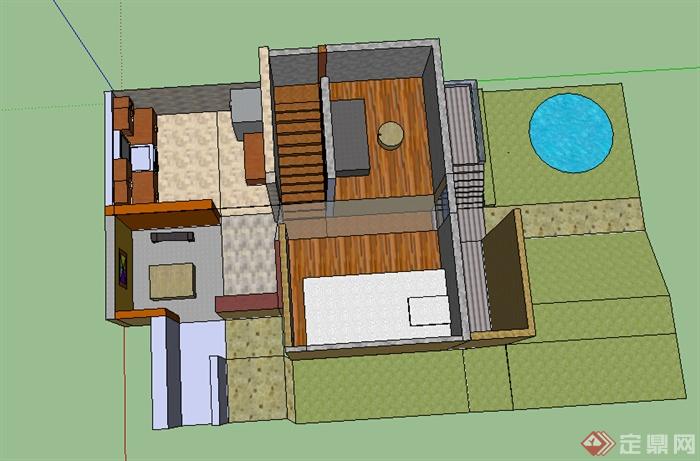 某室内空间装饰设计SU模型素材(1)