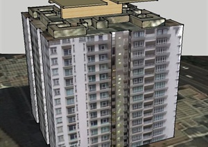 多层住宅楼建筑设计SU(草图大师)模型