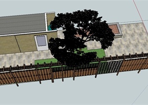 某庭院休息室景观设计SU(草图大师)模型