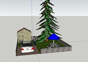某住宅前院景观规划设计SU(草图大师)模型