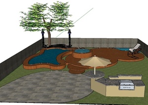 某地现代休闲花园景观设计SU(草图大师)模型