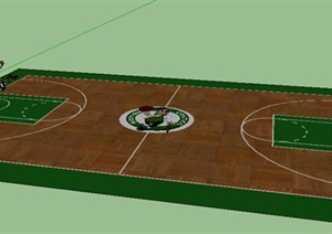 一个篮球场体育场地SU(草图大师)模型