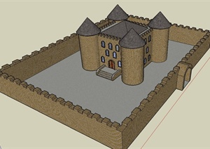 某城堡建筑设计SU(草图大师)模型