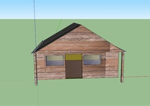 某东南亚简易木制小屋建筑设计SU(草图大师)模型
