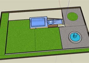 某现代办公建筑屋顶花园设计SU(草图大师)模型