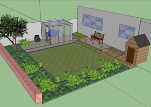 某庭院景观设计SU(草图大师)模型（2）